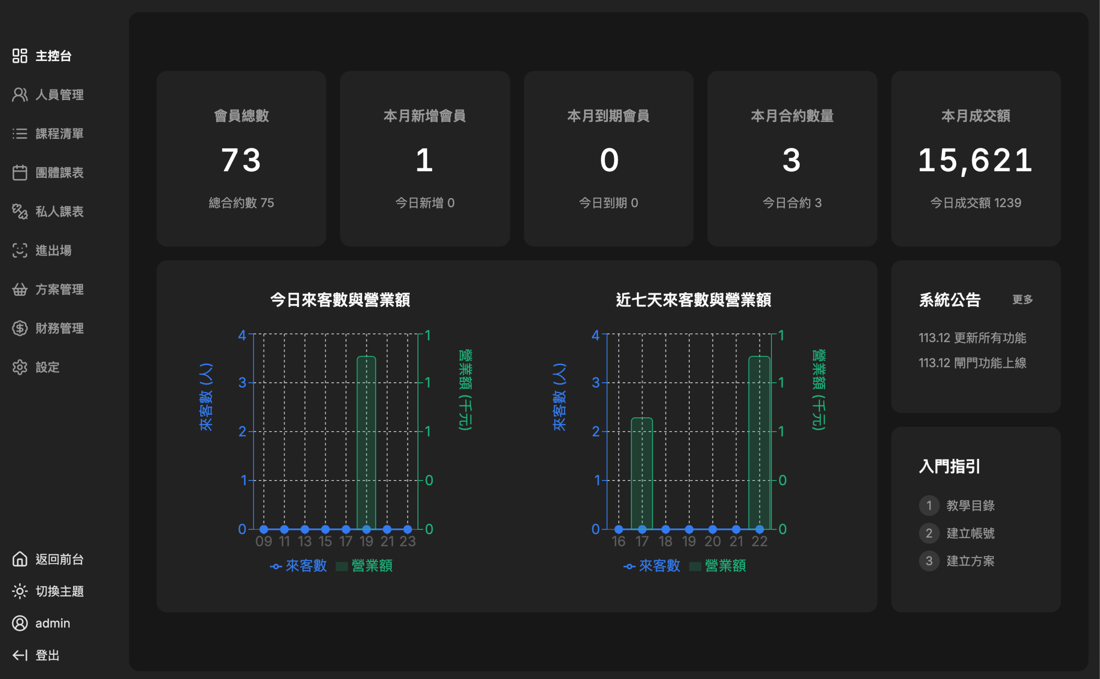 健身房管理系統展示